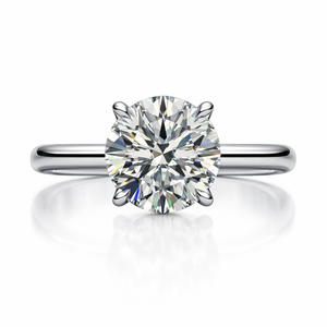 Anillo de Platino con Diamantes Cultivados en Laboratorio Clásico para Mujer, Joyería Fina Premium con Artesanía Refinada, Perfecto para Compromiso - Product Image 1