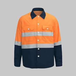 Camisa de Trabajo de Algodón 100% con Logotipo Personalizado, Chaquetas de Trabajo Duraderas, Impermeables y Transpirables de Alta Visibilidad, Traje de Seguridad Reflectante Unisex - Product Image 4