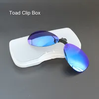 Boîte de rangement spéciale pour lunettes en plastique transparent Rectangle forme crapaud lunettes de soleil et lunettes de lecture Clips