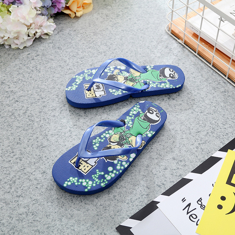 Kids Summer Sandals Shoes Girls Boys Beach Shoes Cartoon Printing Flat Shoes Children Flip Flop Slippers