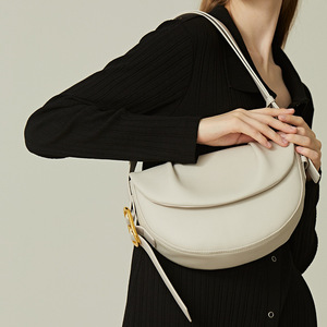 Bolso de Mano Desmontable de Cuero Genuino con Gran Capacidad, Diseño Simple, Cierre de Cremallera y Opción Abierta - Product Image 6