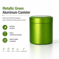 Pot de stockage hermétique en aluminium portable de 75 ml avec bouchon à vis, récipient cylindrique en aluminium multi-usages pour épices, café, thé
