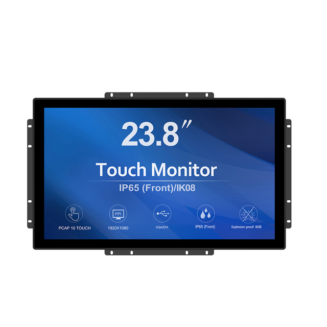 GreenTouch 23.8 Inch 10 Points Open Frame Touchscreen Monitor Capacitive Industrial Displays for Self Service Kiosk
