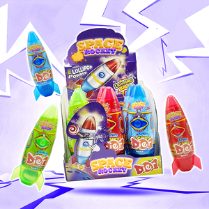 Kẹo Bán Buôn Tùy Chỉnh Nhãn Hiệu Riêng Trẻ Em Yêu Phát Sáng Tên Lửa <span class=keywords><strong>Lollipop</strong></span> Với Hương Vị Trái Cây Tuyệt vời Cho Thời Gian Ăn Nhẹ Và Gifting OEM - Product Image 1