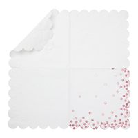 Serviettes en papier modernes à 4 plis, 3 épaisseurs, 6,3 pouces, à bords festonnés, à pois, en feuille d'or rose, jetables, 50 unités, OEM direct usine SFTREE