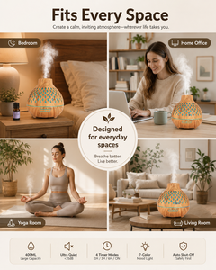 Diffuseur <span class=keywords><strong>d</strong></span>'huiles essentielles silencieux de haute qualité, 400 ml, grain de bois foncé, sans BPA, en PP, <span class=keywords><strong>humidificateur</strong></span> à brume froide pour la maison - Product Image 3