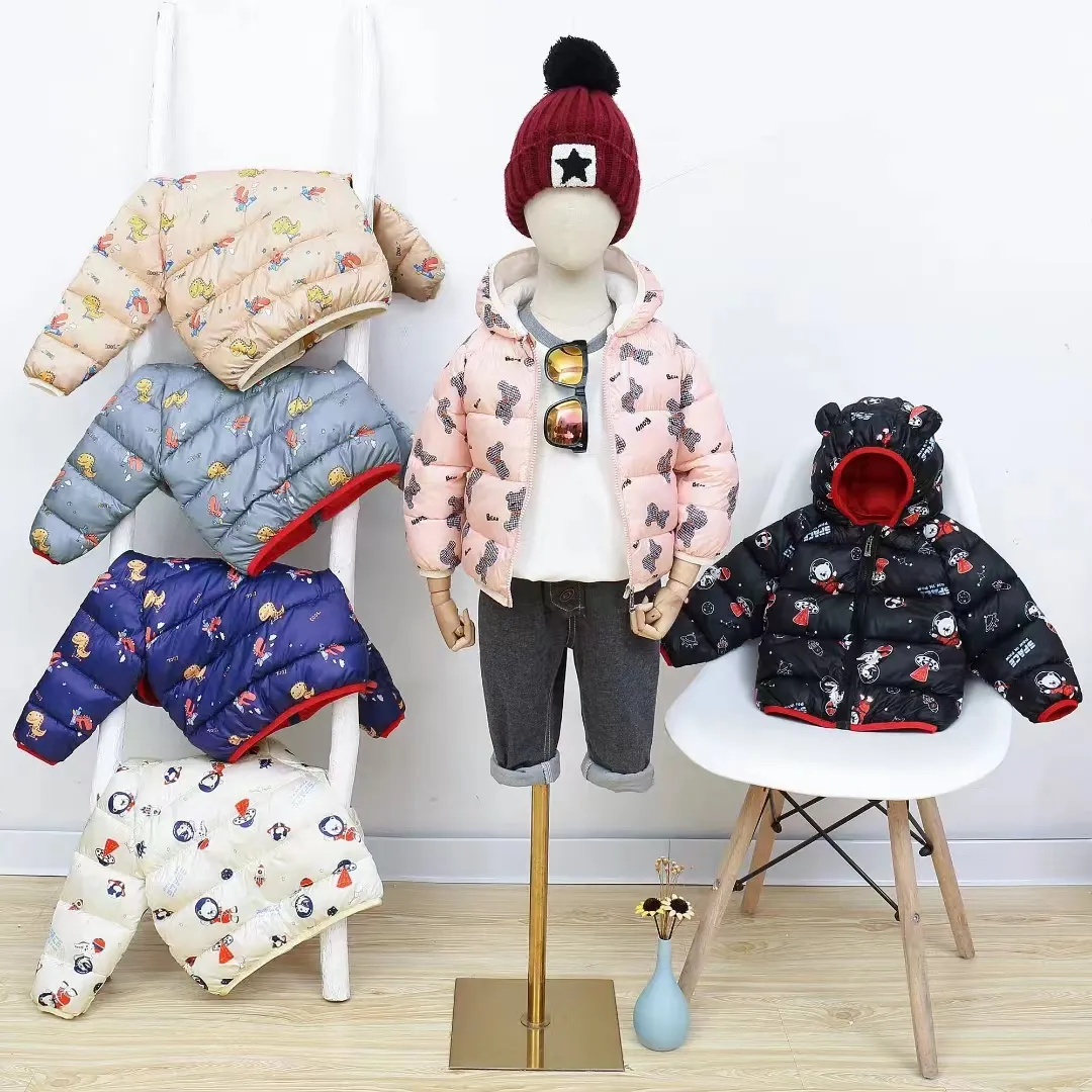 Factory Price Hot Sale Kids Winter Coat Light Warm Coat Good Quality Cartoon Pattern Cute Kids Coats