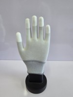 Gants de sécurité légers en PU blanc avec revêtement pour les doigts, pour les travaux de montage en usine d'électronique