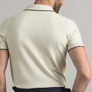 Vêtements tricotés de golf à la mode de couleur unie à manches courtes OEM & ODM logo personnalisé pour hommes pull tricoté pull polo pull chemise