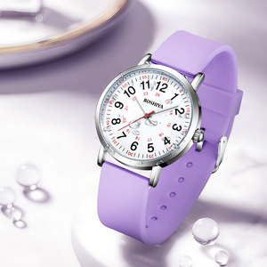 Montre médicale pour infirmières, médecins, professionnels, étudiants, facile à lire, quartz, étanche, alliage, verre, bracelet en silicone, doux, respirant - Product Image 3