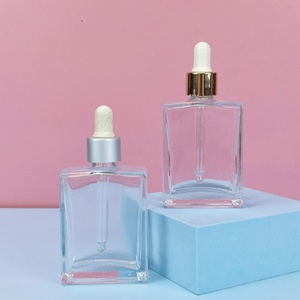 Stock clear 15ml 30ml 50ml 100ml Transparent Flat Shoulder Cylinder Square Glass <b>Dropper</b> <b>Bottle</b> With Silver <b>Dropper</b> Cap - Product Image 4