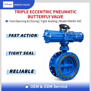 Valvola a <span class=keywords><strong>Farfalla</strong></span> D643H-16C Pneumatica a Triplo Eccentrico con Guarnizione Rigida Flangiata in Acciaio Fuso PN 16, Valvola di Controllo Industriale - Product Image 2