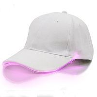 Hip Pop Led Bianco Luminoso Cappello di New Fibra Ottica Visiera di Sun del Berretto Da Baseball Del Cappello Del Sole
