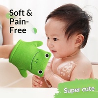 Gants de bain indolores en matériau Royon pour enfants, pour le soin de la peau des bébés, design mignon et moussant, usage domestique