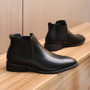 Elegantes <span class=keywords><strong>Botas</strong></span> Chelsea <span class=keywords><strong>Italianas</strong></span> para Hombre, Zapatos de Vestir Formales con Capa Superior de Cuero - Product Image 2
