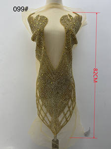 新しいファッションウェディング手作りラインストーンボディス襟ネックレスパッチアップリケ縫い付けパーティーDIY - Product Image 2