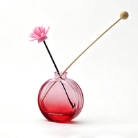 Flacon diffuseur d'arômes rond de 90 ml pour la maison, en verre vide personnalisé, de luxe, pour diffuseur à bâtonnets