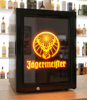 Équipement de réfrigération commerciale, mini-réfrigérateur de présentation pour boissons énergisantes, porte vitrée et logo LED personnalisé