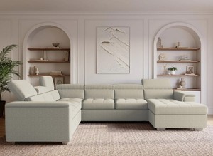 Divano letto estraibile <span class=keywords><strong>a</strong></span> U del produttore 2026 con contenitore e poggiatesta convertibile in velluto <span class=keywords><strong>a</strong></span> coste spesso - Product Image 3