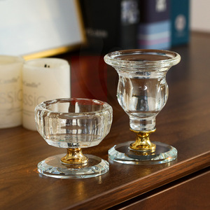 Porte-bougie en cristal, verre résistant à la chaleur, décoration d'intérieur - Product Image 1