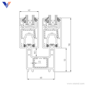 Fenêtres coulissantes en <span class=keywords><strong>PVC</strong></span> série 60, anti-poussière, isolation thermique, faciles à nettoyer, modernes, pour salons, studios industriels, rénovations de maisons - Product Image 3