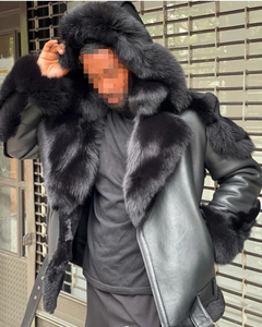 Nouveau Style <span class=keywords><strong>noir</strong></span> fausse fourrure col <span class=keywords><strong>veste</strong></span> à capuche épais vêtements d'extérieur manteau hommes <span class=keywords><strong>veste</strong></span> en <span class=keywords><strong>cuir</strong></span> pour hommes fabrication hommes manteau en <span class=keywords><strong>cuir</strong></span> OEM - Product Image 4