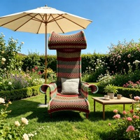 Fauteuil Queen en Rotin à Dossier Haut Tressé à la Main - Vente Chaude d'Usine en Gros - Luxe Moderne pour Cour, Hôtel, Jardin