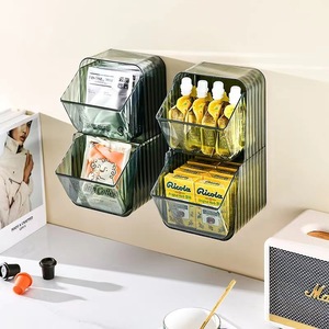 Wall Mounted Storage Rack Rectangle 2 Tier Hanging Organizer For Coffee Tea Bags Small Items - Product Image 3