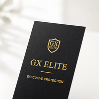 Carte de visite de luxe en feuille d'or, carton noir 350 g/m², logo personnalisé, fabrication directe, estampage à chaud, pour la protection des cadres