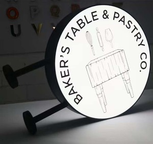 <span class=keywords><strong>Enseigne</strong></span> Lumineuse d'<span class=keywords><strong>Extérieur</strong></span> pour Commerce, Boîte Lumineuse LED Publicitaire à Forme Personnalisée, Fixation Murale Latérale - Product Image 3