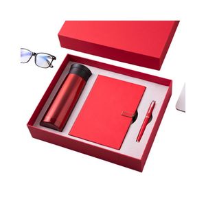 Luxury Business Men Gift Set 5-in-1 Promotional Gift Includes Notebook Pen Bottle Bag & Box with Fabric Cover Saddle Stitching - Product Image 3