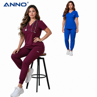 Ensemble de blouses médicales ANNO Plus Size en tissu extensible pour femmes, fabricant de blouses médicales OEM/ODM