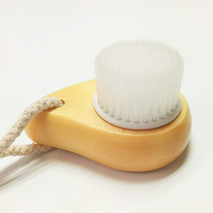 Profession elle Holzgriff Gesichts reinigungs bürste Benutzer definiertes Logo Weiche Nylon borsten Massage Bade bürsten Tiefen reinigungs wäscher - Product Image 3