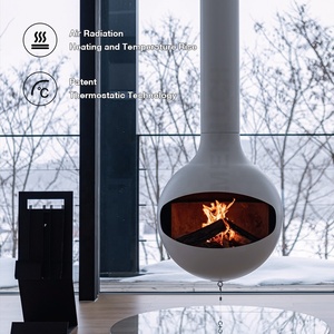 MEISU.CH Customizable Spherical <strong>Stove</strong> Pipe Simulated Carbon Fire Artificial <strong>Wood</strong> Burning Hanging Indoor Tube Hanging Fireplace - Product Image 5