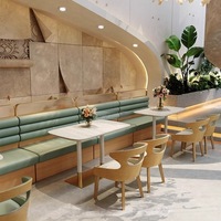 Meubles de restaurant modernes, combinaisons de tables et de chaises, banquettes, canapés, ensemble de table et de chaises en bois commercial
