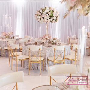 Sự Kiện Đám Cưới Chất Lượng Cao Khung Kim Loại Bằng Thép Không Gỉ Ghế Ăn Quán Cà Phê Nhung Hiện Đại Sang Trọng - Product Image 6