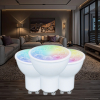 Ampoule LED Intelligente GU10 AC 220V avec Télécommande, Projecteur RGB 3W 5W, Corps en Aluminium, Gradation Wi-Fi pour Entrepôt & Fête, MR16