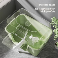 Bac à litière pour chat géant avec couvercle anti-éclaboussures, toilette sans odeur pour les gros chats et les chatons