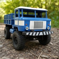 Camion RC 4x4 tout-terrain télécommandé 2,4 GHz avec LED, ABS+Métal, 40 min d'autonomie, bleu, pour enfants et adultes, avec chargeur