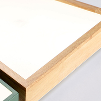 Casse-tête géométrique moderne LED Plafonnier en acrylique Atmosere en bois simple avec base en fer pour le salon et la chambre à coucher