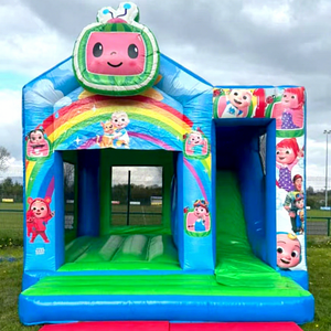 Trampolín Inflable <span class=keywords><strong>Coco</strong></span> <span class=keywords><strong>Melon</strong></span>, Castillo Inflable con Tobogán, Jumper, Castillo Hinchable para Niños, Juegos Inflables - Product Image 1