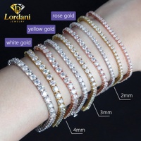 Bracelet tennis en diamant de laboratoire certifié IGI, chaîne en or 10K 14K 18K, 2MM 3MM 4MM 5MM, diamant CVD VVS créé en laboratoire