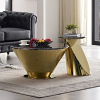 Table basse de salon de luxe nordique ensemble table basse en acier inoxydable marbre meubles de salon