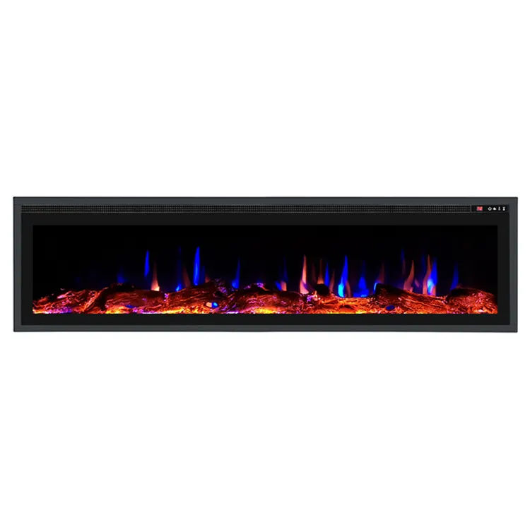 42 "50" 60 "65" 72 "Led Decor Vlam Goedkope Moderne Log Brandstof Effect Insert Muur verzonken Ingebouwde Decoratieve Elektrische Haard