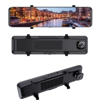 Kamera dasbor mobil layar sentuh 12 inci, kamera 4K + 2K kaca spion GPS WIFI lensa ganda 4K dvr mobil untuk mobil