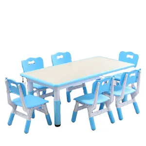 キッズテーブルと椅子セット高さ調節可能な幼児用デスク、4席の学校学習テーブルと椅子セット2〜10歳の女の子と男の子用