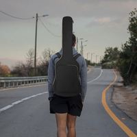Échantillon gratuit de sacs d'instruments de musique portables personnalisés, sac de guitare imperméable gris 210D