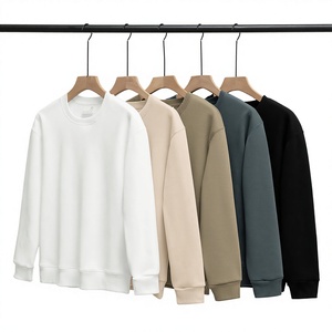 Felpa pesante personalizzabile con LOGO, calda, foderata in pile, spessa, tinta unita bianca, girocollo, <span class=keywords><strong>senza</strong></span> <span class=keywords><strong>cappuccio</strong></span>, per primavera, autunno e inverno - Product Image 1