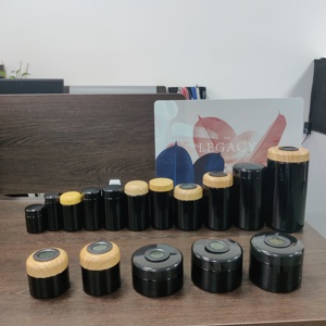 Pots en verre noir 4oz 250ml 500ml 1L Pots résistants aux UV 1 3.5 7 grammes Pot d'emballage de fleurs Thermomètre anti-odeur Récipient en verre - Product Image 2