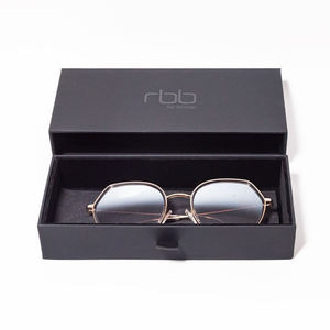 Confezione di Lusso Personalizzata per Occhiali, Scatola in Cartone con Cassetto Scorrevole, Inserto in EVA, Logo Stampato in Lamina d'Oro - Product Image 1